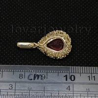 LOVERJEWELRY New Elegant Pear 7x9mm Rubi Pendant Solid 14Kt Yellow GoldReal Diamond Red Ruby Pendant For Sale CA001