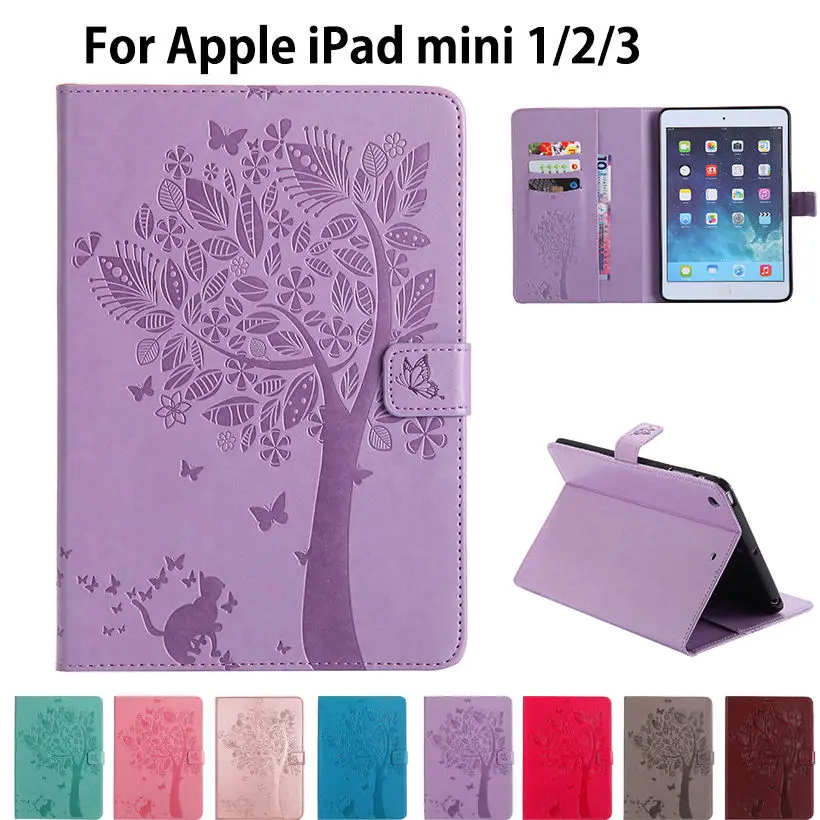 Чехол для iPad Mini 1/2/3 чехол с тиснением в виде кошачьего дерева бумажник из