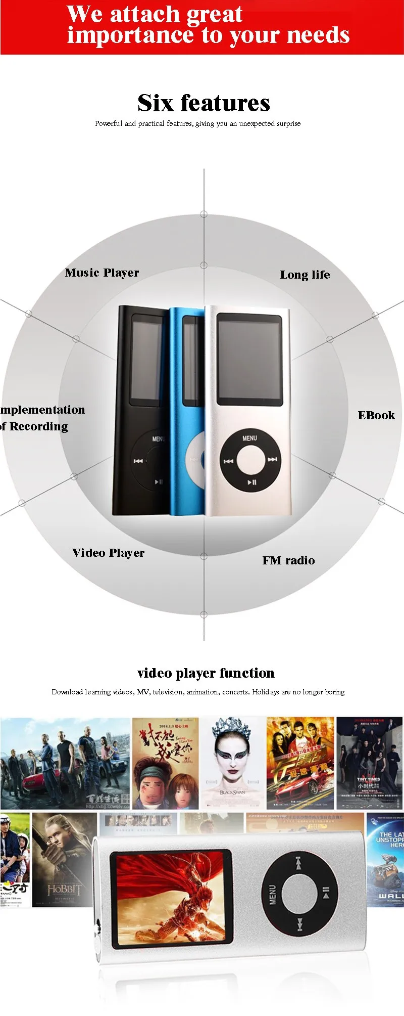 MP3 плеер 16 GB hifi музыка играет музыка конвертер Walkman fm Радио Видео плеер Электронная книга плеер MP4 с памятью Портативный плеер