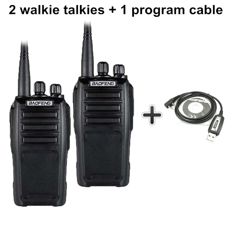 Add a program cable 2 шт Baofeng UV-6 портативная рация 8 Вт 2000 мАч 128 CH UHF VHF Двухдиапазонная двухсторонняя радио Woki Toki 10 км полицейское оборудование радио Amador - Цвет: Add a program cable