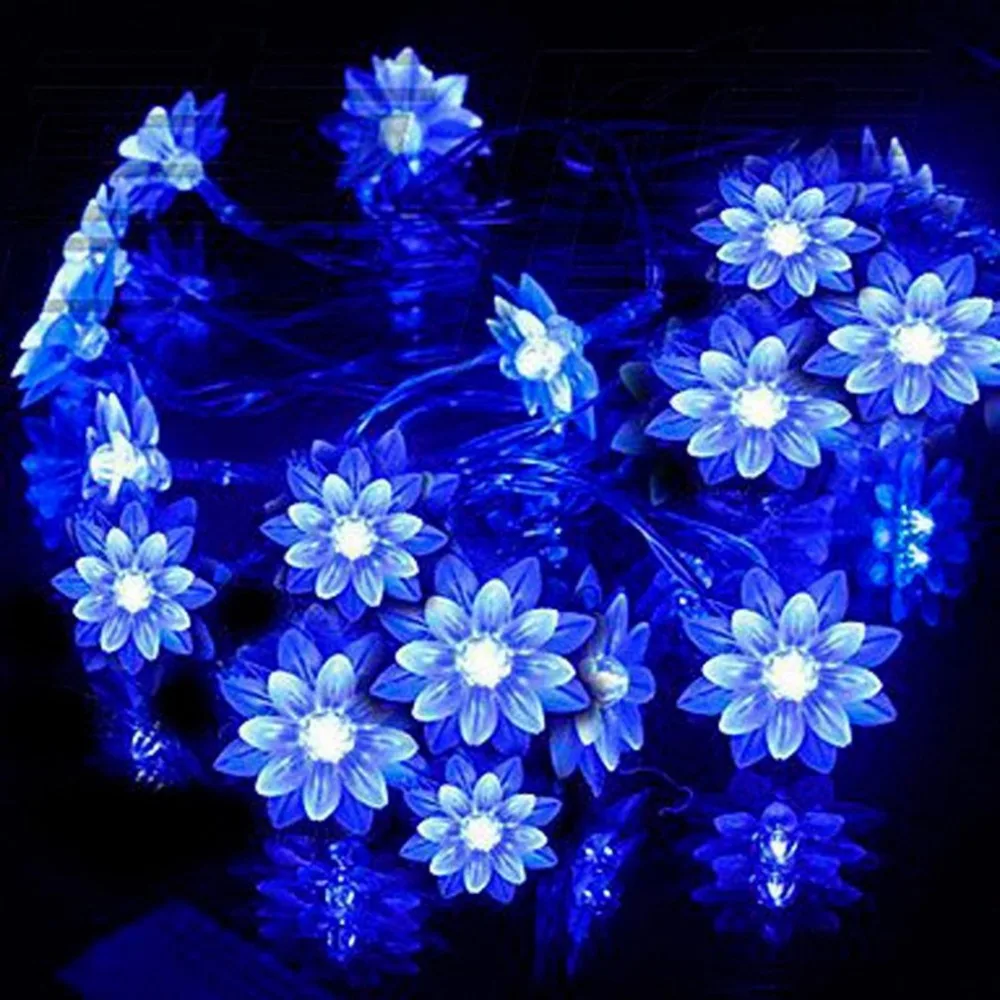 Красивая гирлянда в форме цветка 50LED солнечная энергия наружная садовая для