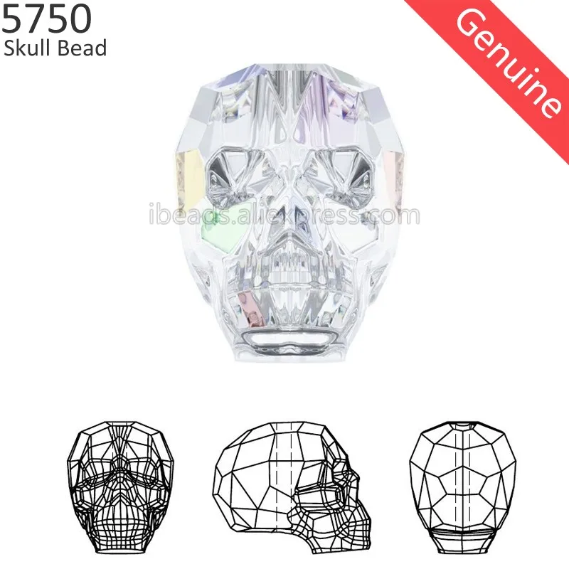 1 шт.) оригинальные кристаллы Swarovski 5750 бусины в форме черепа, сделанные в австрийском стиле, стразы для изготовления ювелирных изделий своими руками