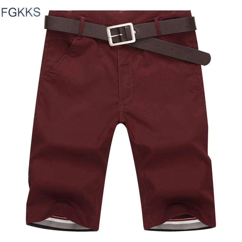 Мужские прямые шорты FGKKS на молнии длиной до колена повседневные бермуды|bermuda