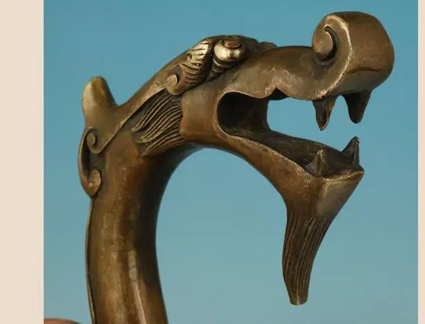 100% из бронзы чистая медь латунь дедушка Удачи Китайский старый ручной резной