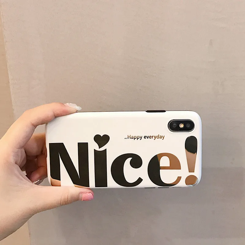 Блестящий зеркальный чехол JAMULAR с надписью Nice для iPhone XS MAX XR мягкий силиконовый