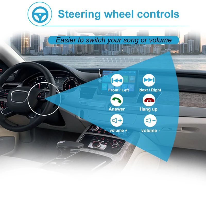 Автомобильная Радио 2 Din 7 &quotсенсорный экран стерео Bluetooth зеркальная поверхность