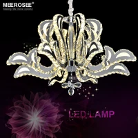 luxurious crystal pendant lights fixture flower crystal luminaire for dining room bedroom lustres hanging lamp modern lighting