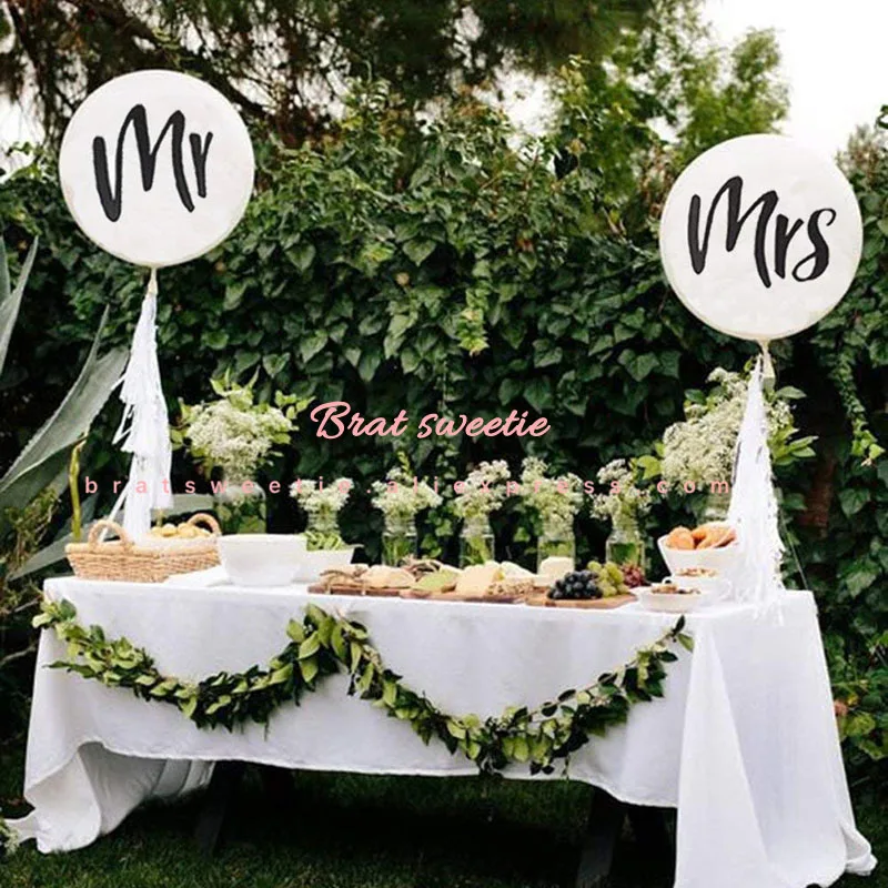 36 дюймов Mr & Mrs Свадебные Boda буквы круглые латексные шарики День Святого Валентина