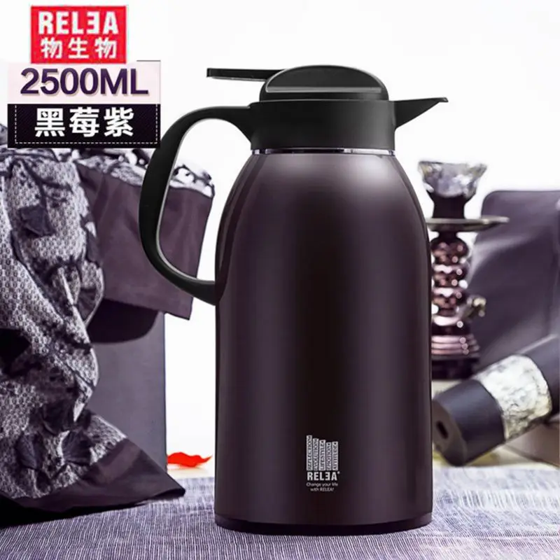 2.2L Высокое качество большой бытовой кувшин из нержавеющей стали вакуумный двойной слой горячей холодной колбы Чай Кофе воды чайник изолированный кувшин