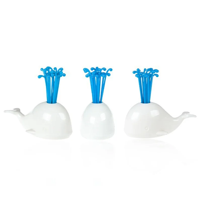 Новый творческий милый КИТ дует воды SprayDesign шпажка для еды палочка канапе