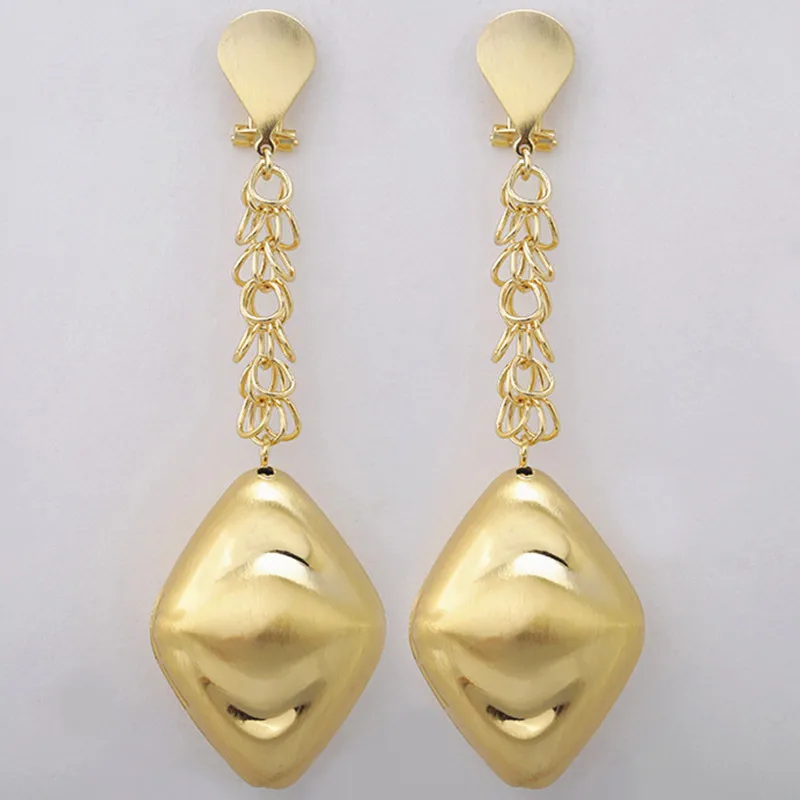 Новинка длинные серьги подвески золотого цвета в стиле Саудовской Аравии