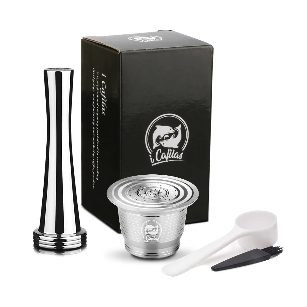 As picture Капсулы nespresso ICafilas Nespresso многоразового капсула круглое отверстие Capsula Nespresso Нержавеющая сталь Capsulas Nespresso Reutilizables - Цвет: As picture