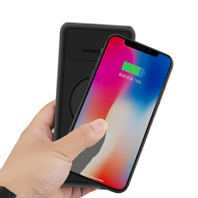 Внешний аккумулятор 20000 мАч Беспроводная зарядка для телефона iPhone X XS Max Xiaomi Samsung