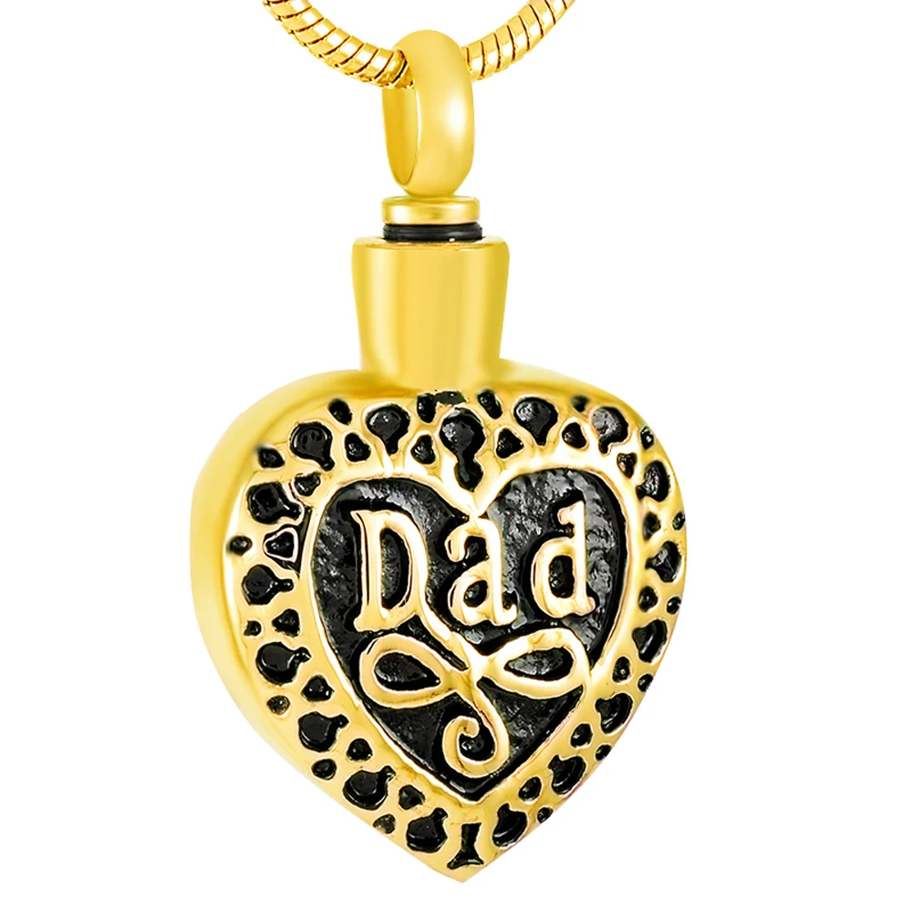 MJD8374 Dad In Hear memory подвеска-урна ожерелье для кремации медальоны из нержавеющей