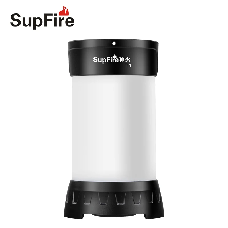 SupFire T1 светодиодный лагерный фонарик Фонарь заряжаемый походный фонарь Водонепроницаемый фонарь с 18650 Батарея