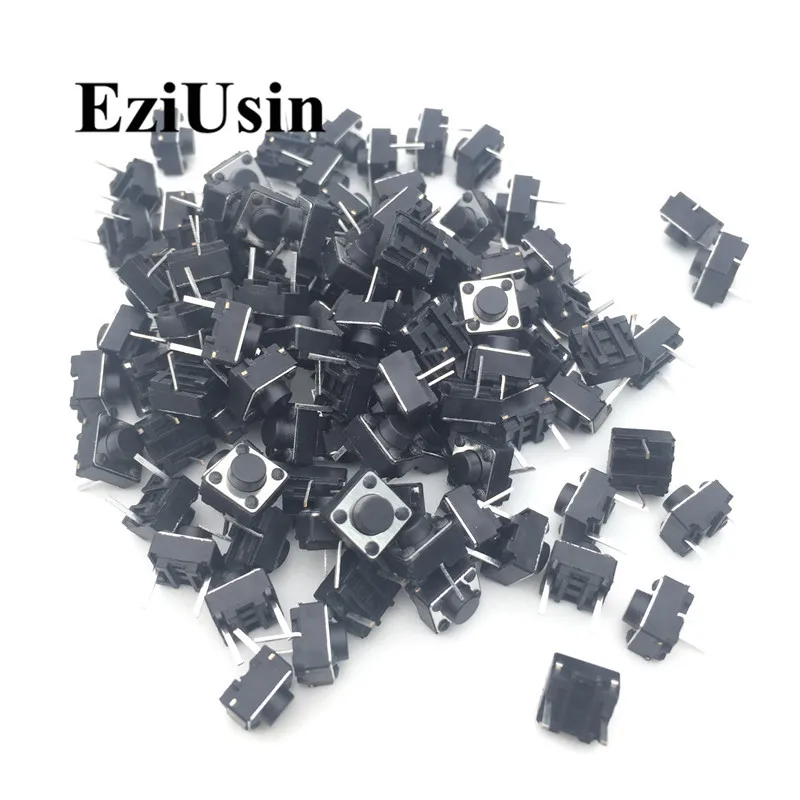 1000 шт./лот 6*6*5 мм сенсорный кнопочный выключатель, 2 контакта посередине, два фута, 6x6x5