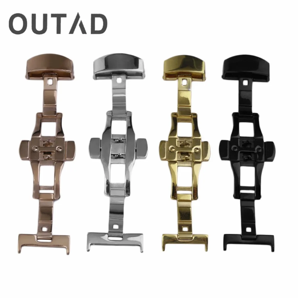 Черная прочная двойная Складная Бабочка Пряжка из нержавеющей стали ремешок для