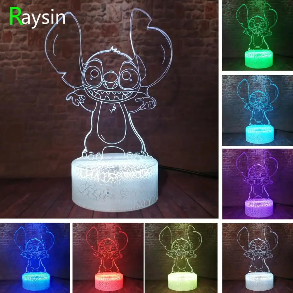 3d лампа для спальни настольная с рисунком акриловая панель usb кабель 7