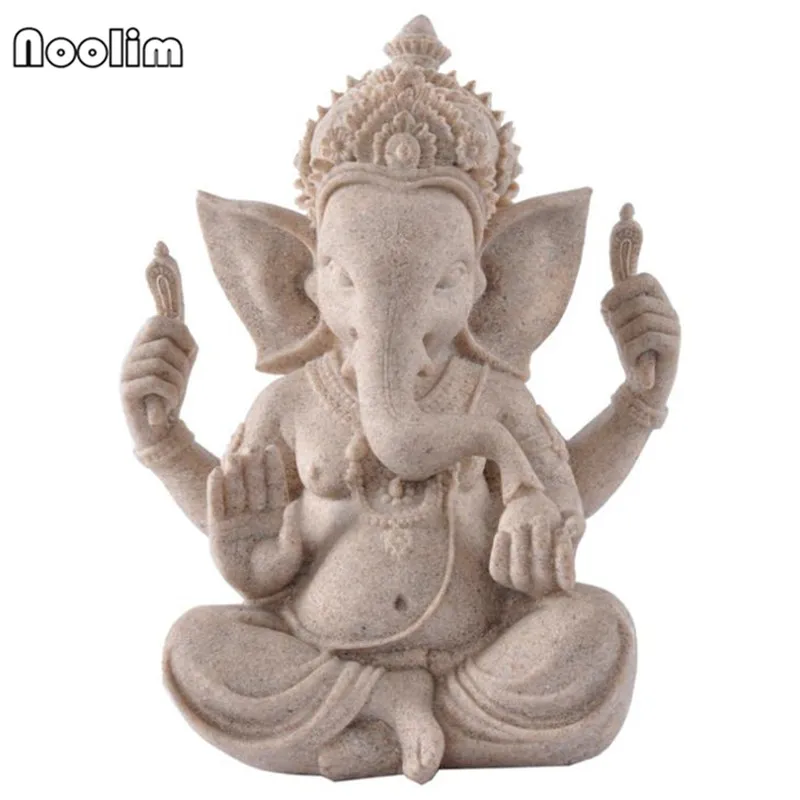Статуэтка Ганеша фэншуй скульптура натуральный песчаник домашнее настольное