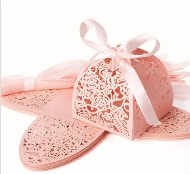 100 шт. лазерная резка цветок свадьба коробка конфет Свадьба Подарок для гостя