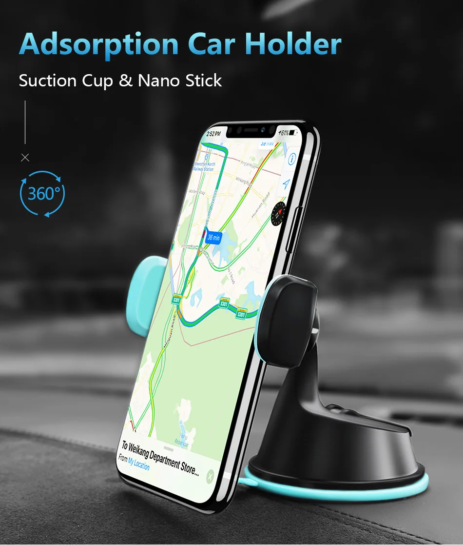 CASEIER Car Phone Holder For Mobile Phone Universal Air Vent Dashboard Windshield 2 in 1 Car Holder Stand Bracket telefon tutucu