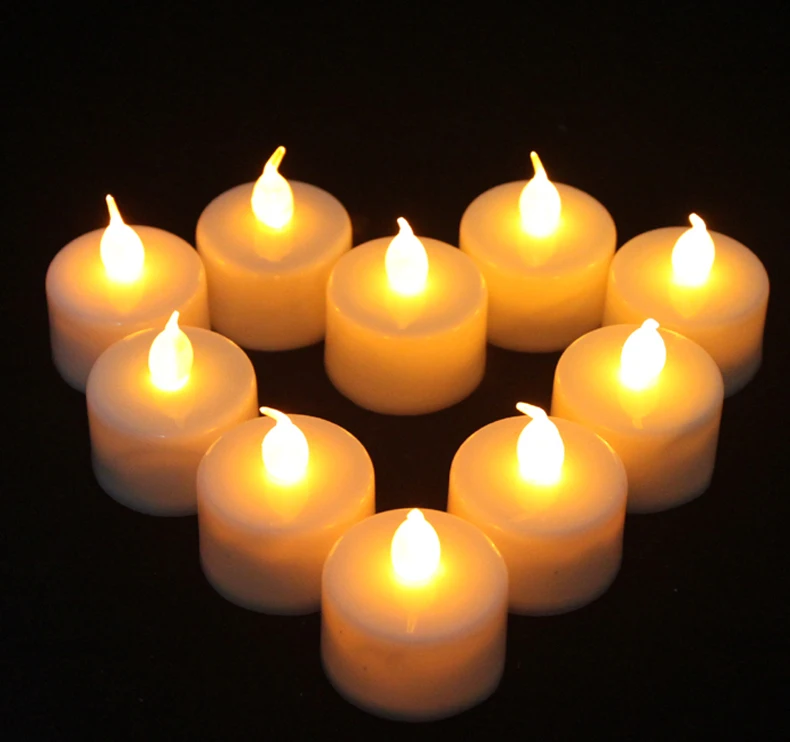 

DHL 200PCS new LED Tealight Battery Operated Flickering Flicker Flameless Tea Candles Light for Wedding Birthday Party Christmas