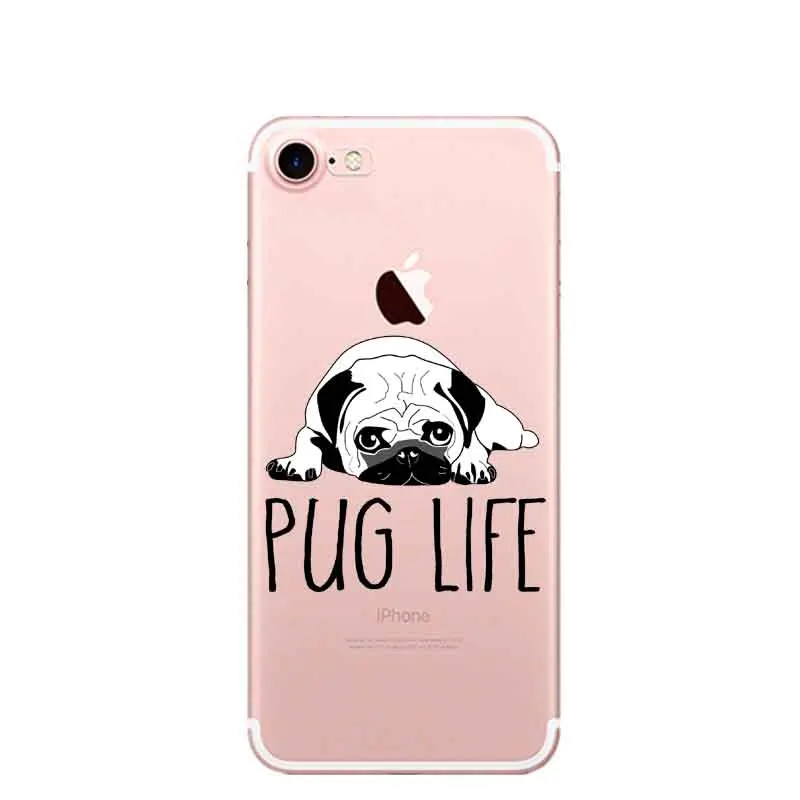 Завтра будет лучший день чехол pug Life Clear мягкий силиконовый для телефона iPhone 7 XR XS