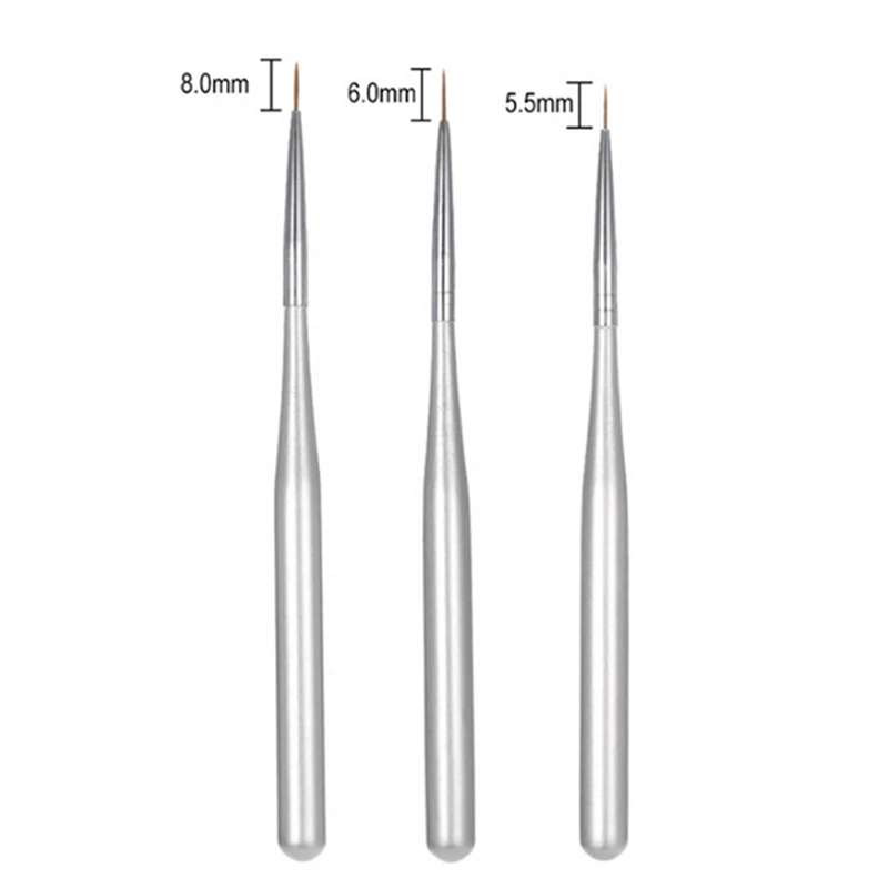 Сделай Сам акриловые кисти для УФ геля Набор рисования 3 шт./компл. Нейл арт лайнер