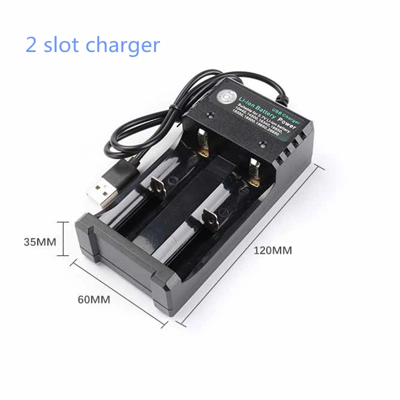 2slots charger 3,7 V 18650 зарядное устройство литий-ионный аккумулятор USB независимая зарядка портативная электронная сигарета 18350 16340 14500 зарядка аккумулятора - Цвет: 2slots charger