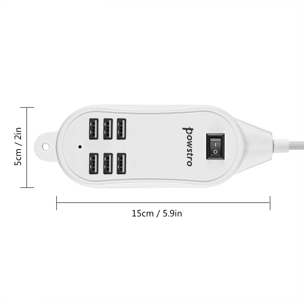 Powstro 6 usb портов телефон зарядное устройство концентратор 25 Вт 5A Настольный ЕС/США настенная розетка зарядка Расширение адаптер питания от сети для iPhone