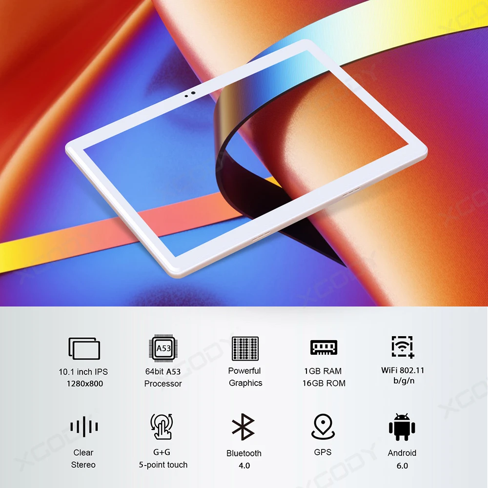 XGODY 10 1 дюймовый планшетный ПК 1280X800 HD ips экран четырехъядерный ГБ 16 Android планшет