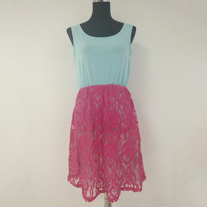 Одинаковая одежда для мамы и дочки летние кружевные платья без рукавов хлопковое однотонное Повседневное