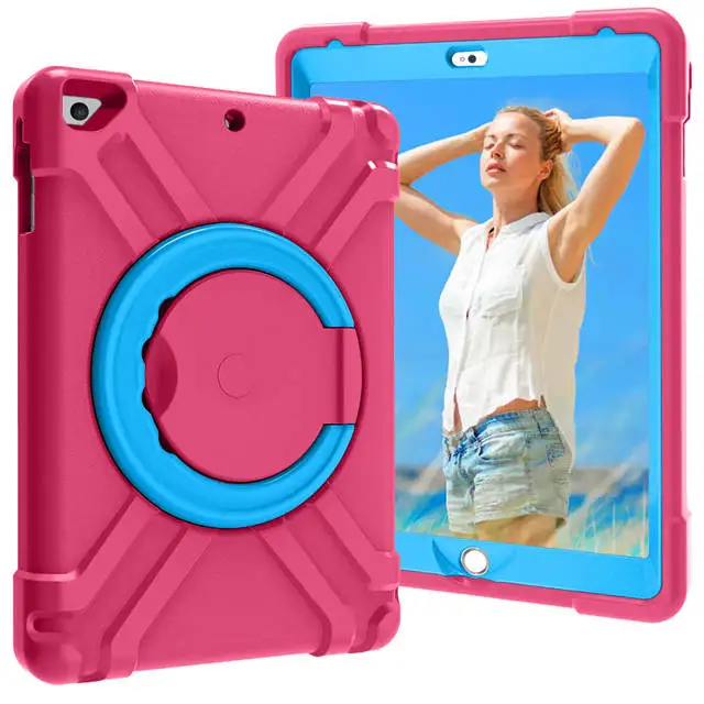 rose blue Противоударный силиконовый чехол для iPad Air/Air 2/Pro 9,7/Новинка 9,7, чехол для планшета, для iPad 9,7 / 6th gen для детей - Цвет: rose blue
