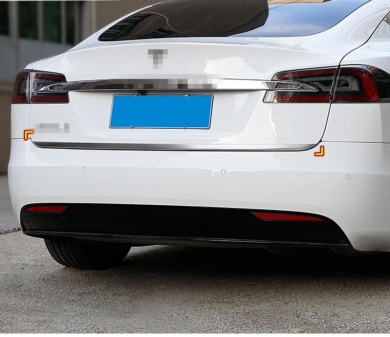 Для моделей TESLA модель S 2014-2018 матовый задний багажник отделка багажника Молдинг