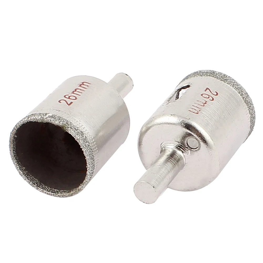 

New 26mm Dia Diamond Coated Drilling Drill Bit Tile Glass Hole Saw 2pcs