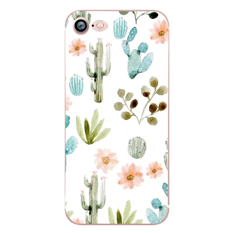 Чехол для iphone Fundas 6 S Красивые цветы Кактус задняя крышка Защитный Coque 7 8 Plus X SE 5 5S
