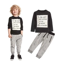 casual kids boys clothing sets baby boy clothes 2020 new spring autumn cotton long t shirt pants 2pcs suits for 3 7t