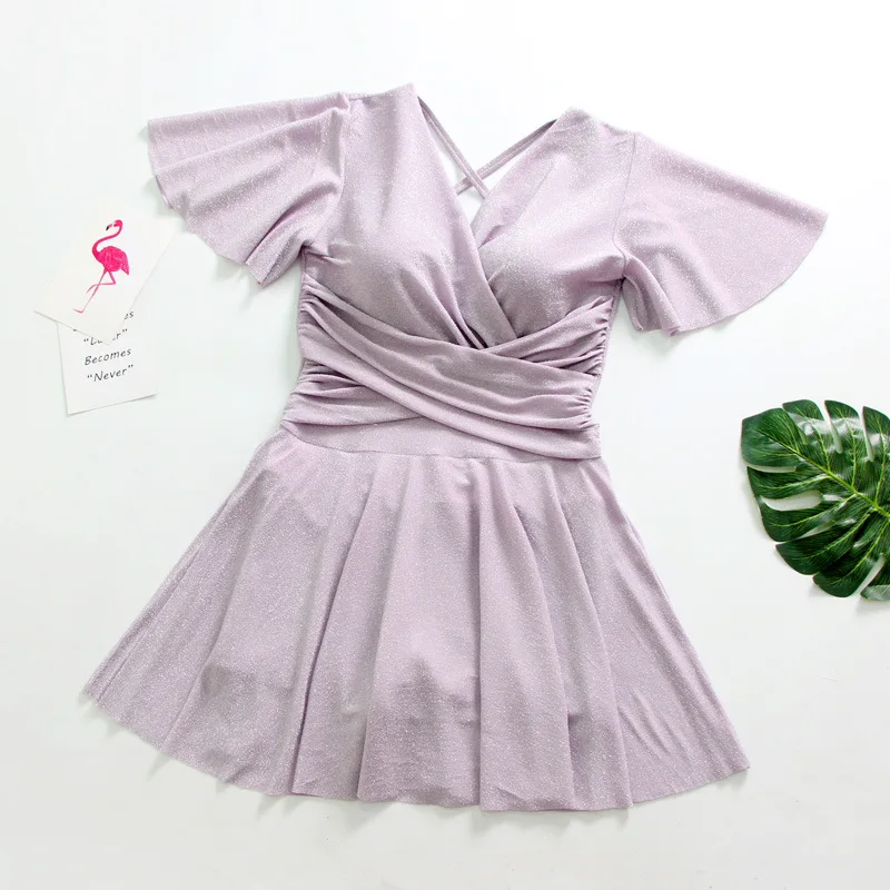Purple Женский купальный костюм большого размера, цельный купальный костюм, летний сексуальный купальный костюм с пуш-апом, купальник, Одноцветный пляжный купальный костюм - Цвет: Purple