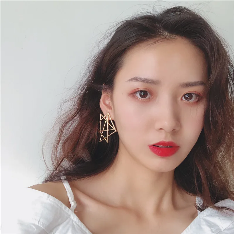 EM372 Корейская версия темпераментные супер крутые геометрические многосторонние