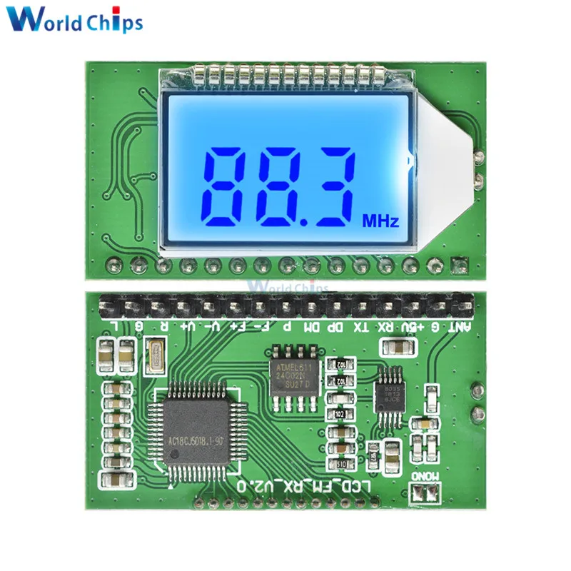 Цифровой FM-приемник 87-108 МГц радиопередатчик беспроводной микрофон стереоплата