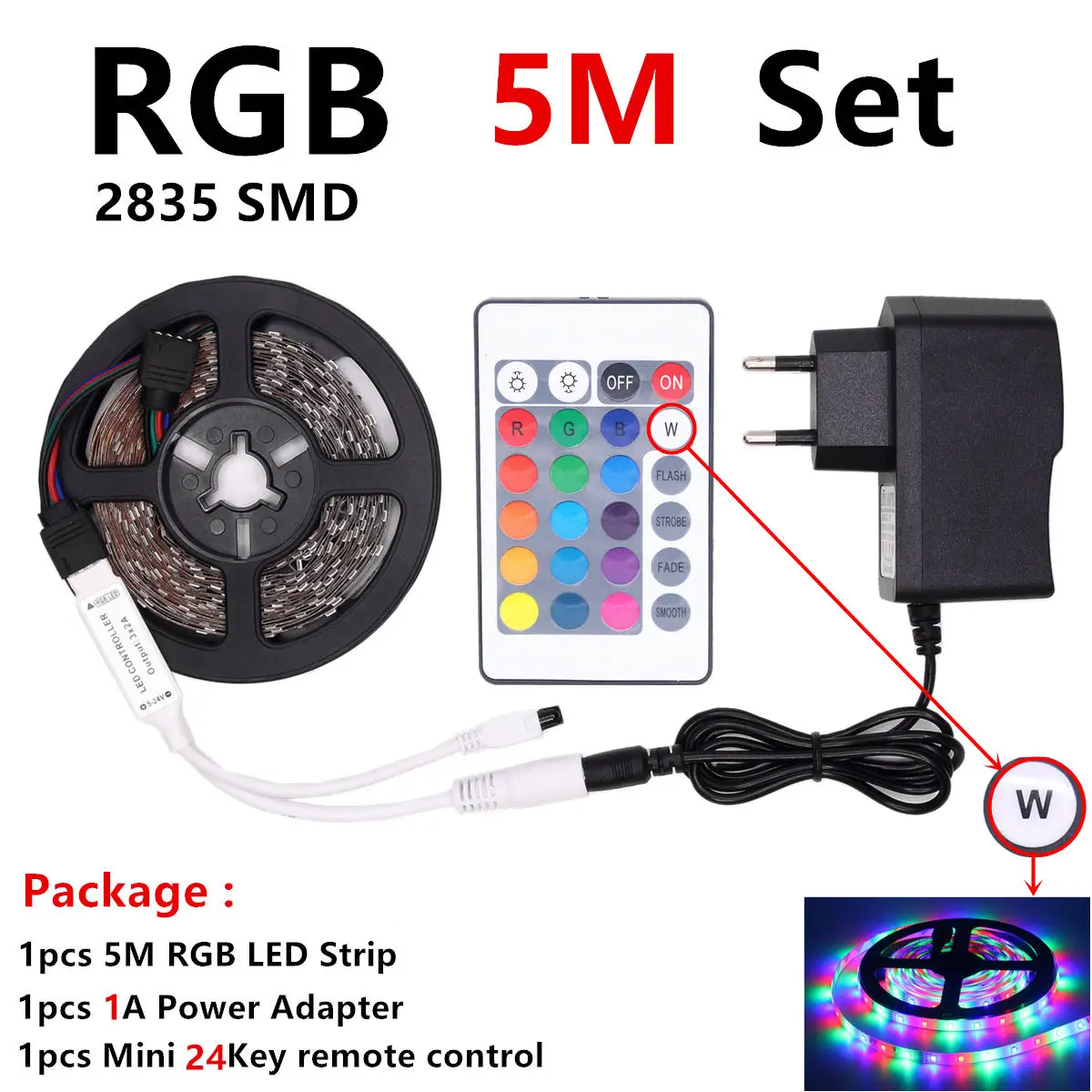 Цветная(RGB) Светодиодные ленты Водонепроницаемый 2835 5 м 10 м DC12V ФИТА светодиодный светильник полосы неоновый светодиодный 12V гибкие светодиодные ленты светодиодный пропилен-каучука прокладки с контроллером и переходником