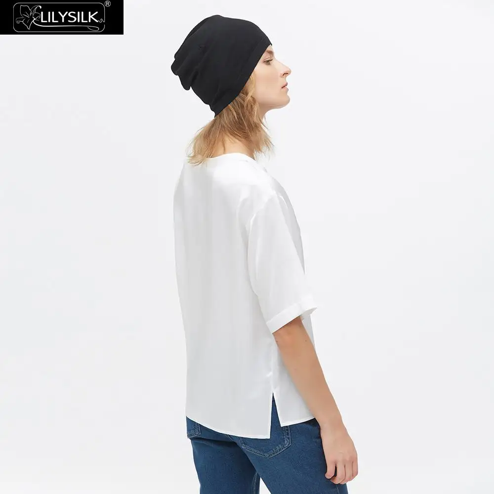 Шапка LilySilk из 100 шелка вязаная шапка с напуском дышащая тонкая женская и мужская