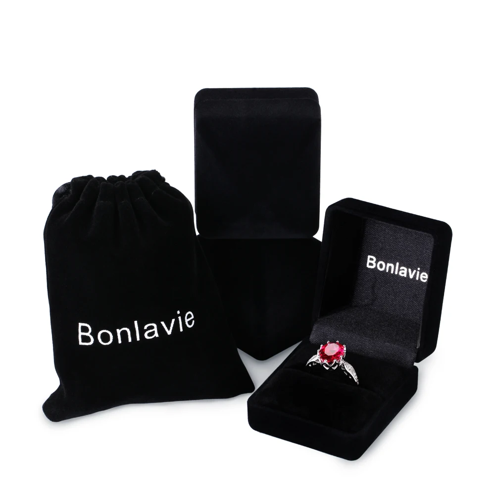 BONLAVIE классический овальный 2.5ct натуральный красный рубиновый камень для рождения, солитер, кольцо из натуральной 925 пробы, Серебряное ювелирное изделие, рубиновое кольцо, подарок