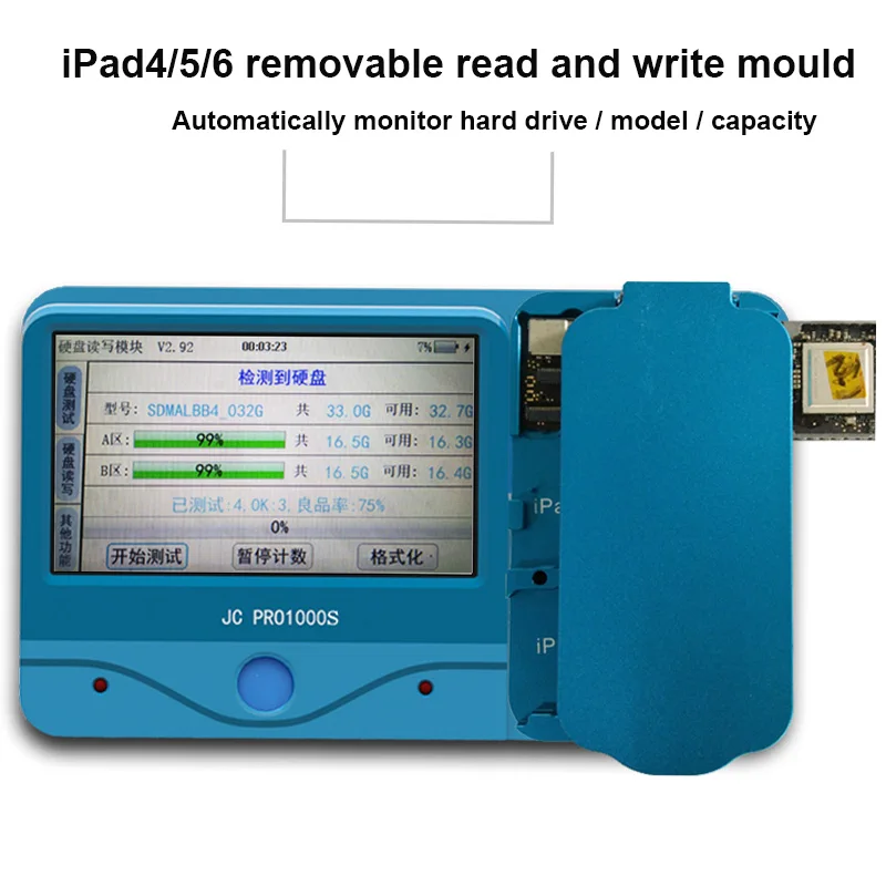 Host and iPad 456 JC PRO1000S Non-удаление NAND программер SN чтения и записи инструмент для iPad 2/3/4 5 6 iPad Air 1 2 iPad 2/3/4, 5, 6, iPad Air 1 2 iCloud - Цвет: Host and iPad 456