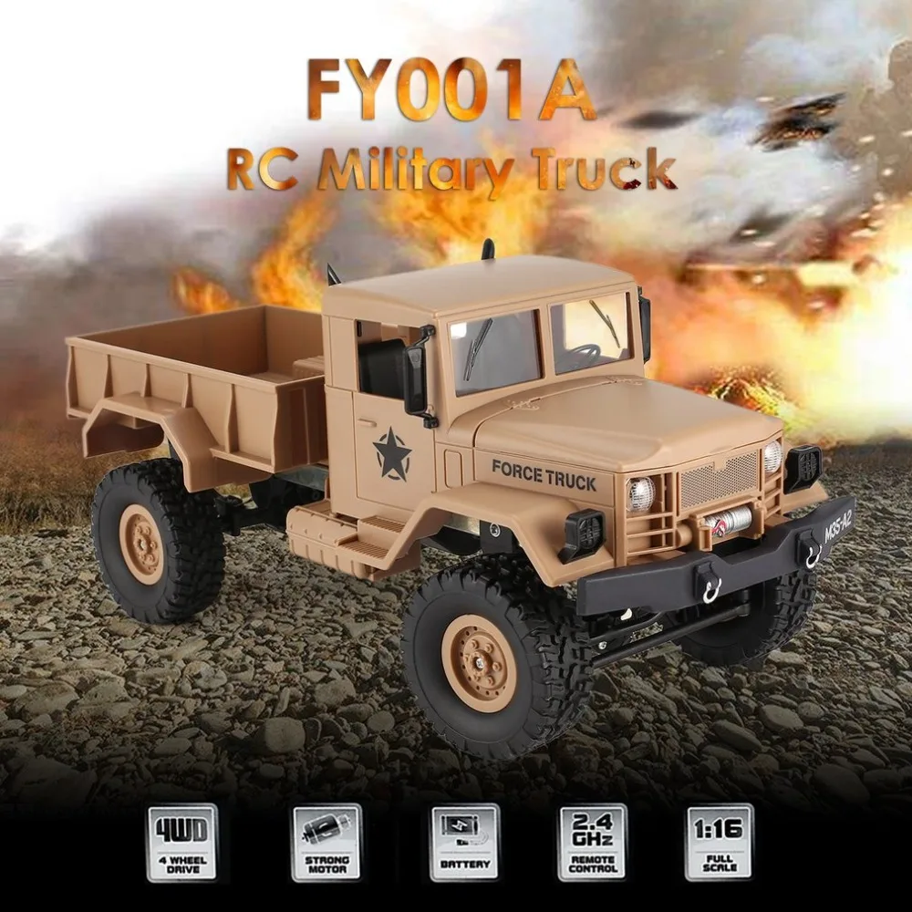 OCDAY FY001A 2 4 ГГц 1/16 4WD внедорожный Радиоуправляемый Военный грузовик альпинист