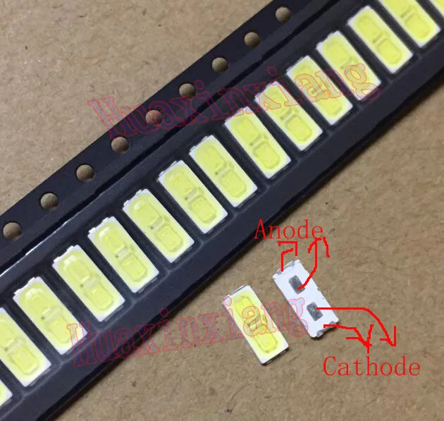 100 шт./лот LG SMD СВЕТОДИОДНЫЙ 7030 6 в 1 Вт 90LM холодный белый для ТВ Подсветка бусины