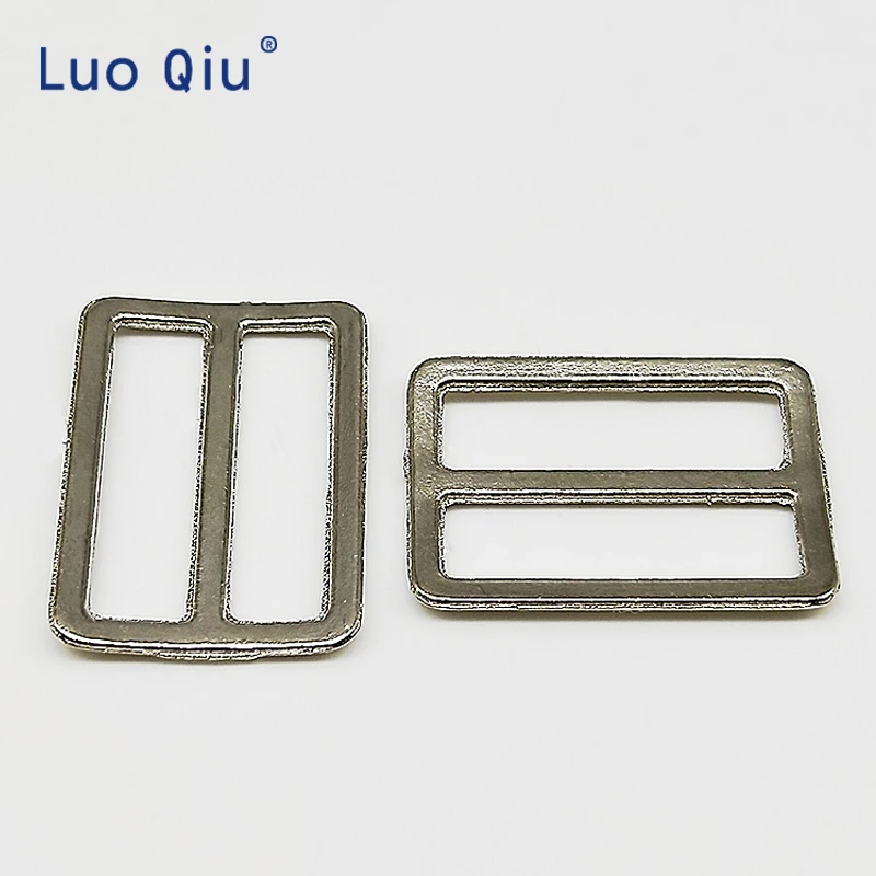 

30pcs/lot Silver Iron plating Curve Tri-Glide Slider Adjustable Buckle for Bags Webbing suspender buckles