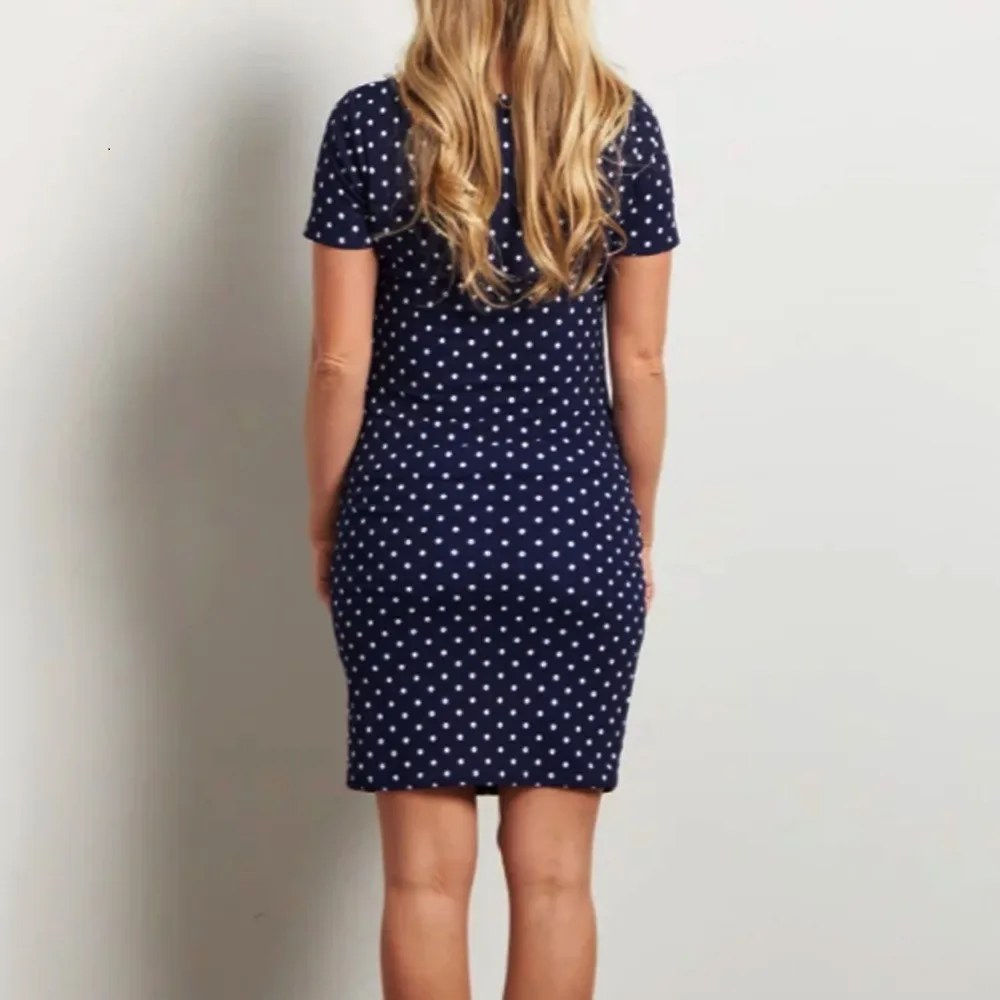 Платья для беременных женщин с волнистым коротким рукавом Многофункциональное