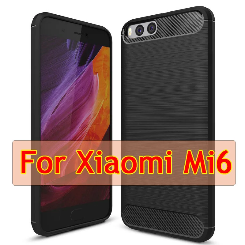 Чехол для Xiaomi mi A1 из углеродного волокна, мягкая задняя крышка из ТПУ для mi A1 mi 5X6 mi 5X mi 6, чехол-броня, чехол Xio mi Silicon A 1 - Цвет: for Mi 6 - Black