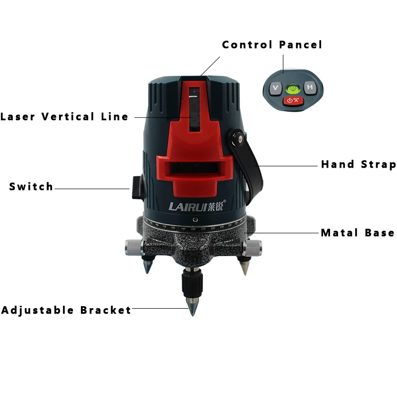 Lairui 5 линий 6 точек лазерный уровень защита от падения 360 роторный перекрестный